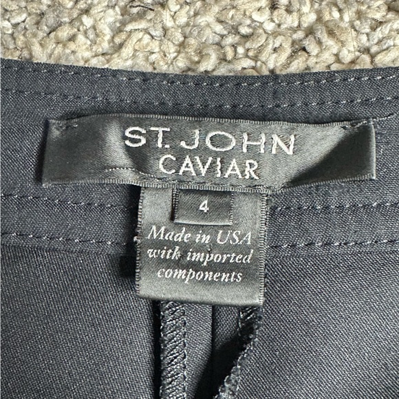 St. John Caviar Black Dress pants 2 XS office buisness casual old money luxury - Picture 5 of 10